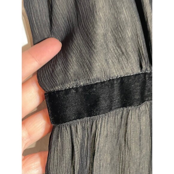 Michael Kors Black Tiered Silk Slip Dress Lace Sheer Tan Y2K 90s Size 10 - Picture 6 of 16